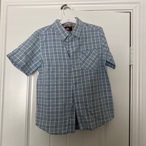 Quiksilver Boys Blue Plaid Short Sleeve Button-Up Shirt Size 6